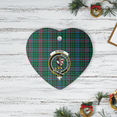 Clan Byres 1 Tartan Crest Heart Ceramic Ornament SA56 Byres 1 Tartan Tartan Christmas